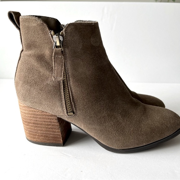 Blondo Waterproof Taupe Suede Double Zip Ankle Boots Size 7.5 - Picture 9 of 14